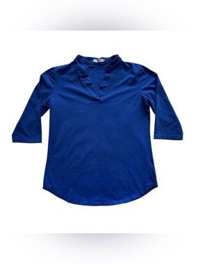 Ceasikery Royal Blue 3/4 Sleeve V-Neck Tunic Top Women’s Large